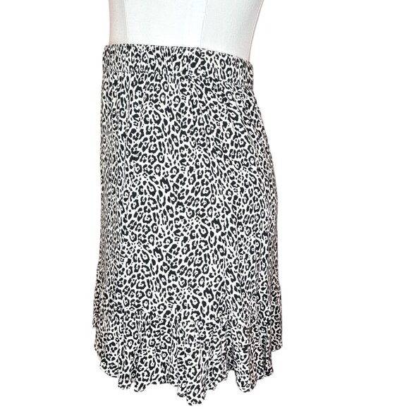 American Eagle Leopard Print Ruffle Mini Skirt Juniors Small Y2K Soft Grunge - Picture 6 of 10
